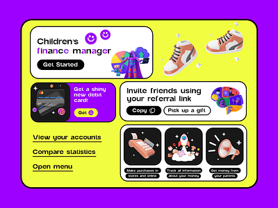 Financial Web App for Teens animation design finance finance app for kids graphic design illustration motion graphics purrweb ui ui design ux web app web design website