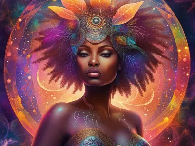 Colorful Goddess ai digital art