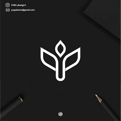 Y + LEAF MONOGRAM LOGO CONCEPT branding design graphic design illustration lettering logo logo y leaf monogram motion graphics top design top logo ui vector y y leaf