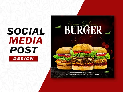 Fast Food Advertising Post Design ads advertising banner burger digital ads design fast food food banner illustration instagram post design manipulation media post design post design poster design print product design restaurant social media social media ads