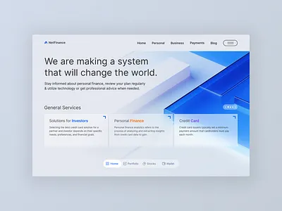 Financial Website blue design financial services interface logo minimal mobile app motion graphics payment product design product page ui web app website design