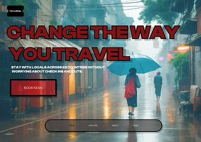 landing page for a travel web app ui