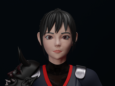 3D Character - Kunoichi Girl 3d 3d animation 3d art 3d character 3d modeling 3d render art blender character design