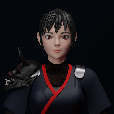 3D Character - Kunoichi Girl 3d 3d animation 3d art 3d character 3d modeling 3d render art blender character design