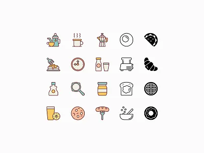 Morning Breakfast Vector Icons food icons vector
