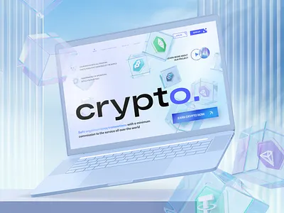 CRYPTO SERVICE WEB DESIGN | Ninen 3d bitcoin crypto crypto service design desktop ethereum finance financial glassy interface landing light mining page service ui ux web web design