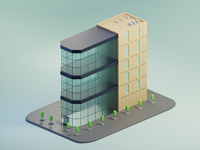 Isometric Architecture 3D 3d 3d illustration apartment architecture blender commercial glass graphic design isometric isometric 3d low poly lowpoly miniature stylized
