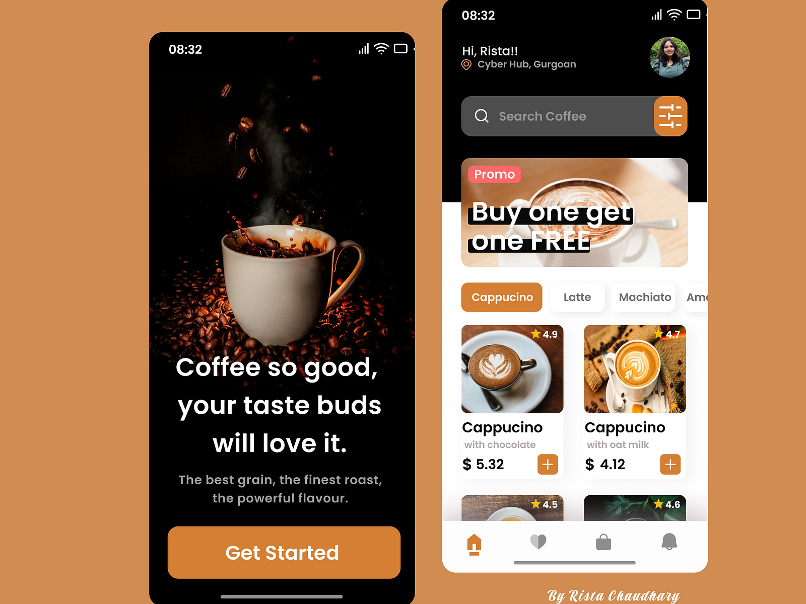 Coffee App Design by Rista Chaudhary on Dribbble