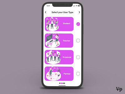 Select your User Type UI Design app dailyui design figma illustration ui ux uxdesign