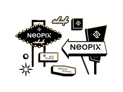 Neopix Signs black branding design font graphic design icon icon set illustration letters logo neon road sign travel typo vector vintage