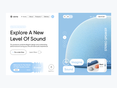 Audio Systems Landing Page ai music audio best design composition design e commerce design ecommerce landing page landing page melody minimal music products musical startup ring saas shopify song sound startup system ui ux