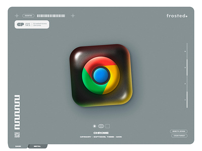 Frosted. Icons - 021 - Google Chrome 3d effect android icon design every day figma design frosted glass glass icon glassmorphism google icon icon design icon google icon pack icon set ios icon macos icon nemezyx neumorphism poster redesign