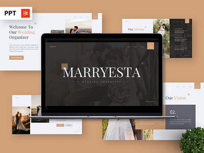 Marryesta Powerpoint Template beige married photography portfolio powerpoint slide template