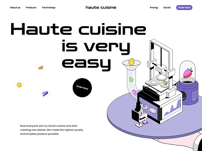 Haute Cuisine home page animation best web best website design design illustration interaction landing page landing page design motion top website design ui ux web website website design