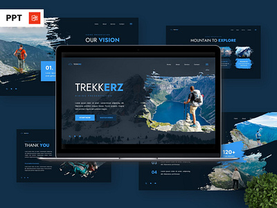 Trekkerz Powerpoint Template blue extreme portfolio powerpoint slide template