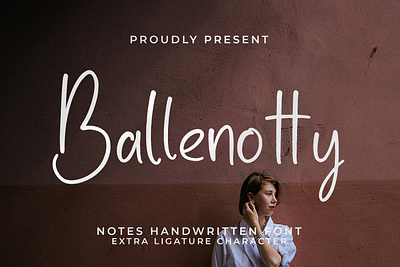 Ballenotty - Notes Handwritten Font texture