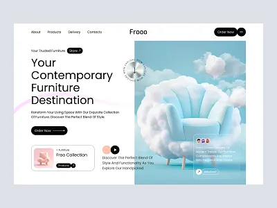 Furniture Store Landing Page 3ddesign bestui clean commerce dailyui design e commerce ecommercestore expertui furniture homepage interior landing page modernui store ui ui design uiagency uidesign website