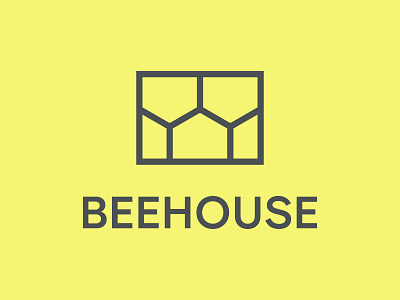 Bee house logo bee bees brand identity branding geometric logo hive home honey honeycomb house icon line logo logotype mark minimal nature sweet symbol yellow logo