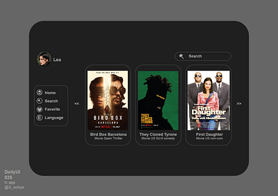 tv app (dailyui 25) dailyui tvapp uiux