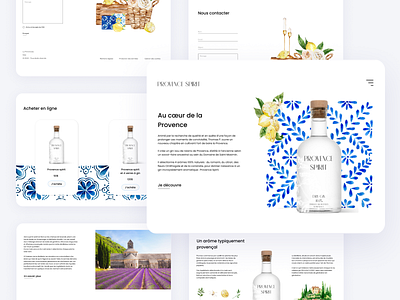Provence Spirit - Gin website blue design gin mediterranean provence water webdesign website