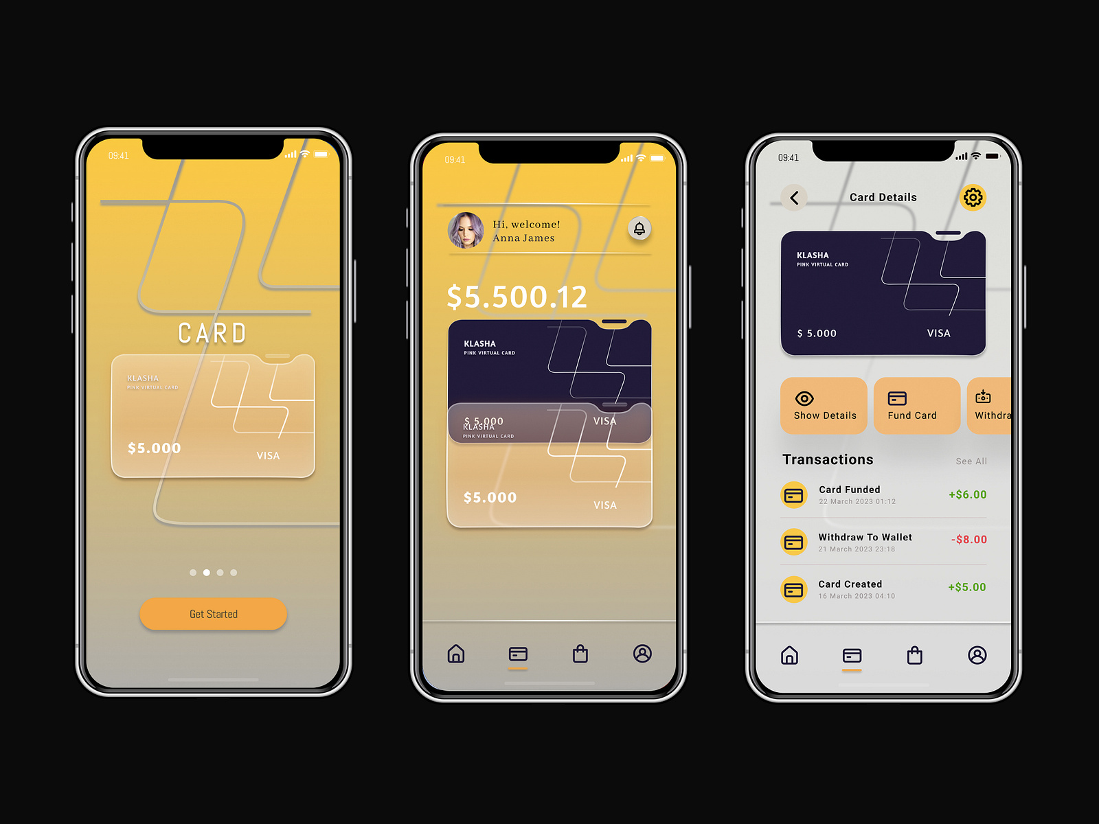 Bank Card App UI Design by M.Fallah on Dribbble