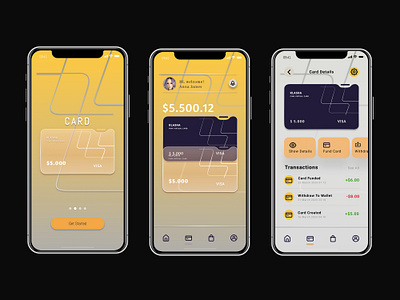 Bank Card App UI Design ui