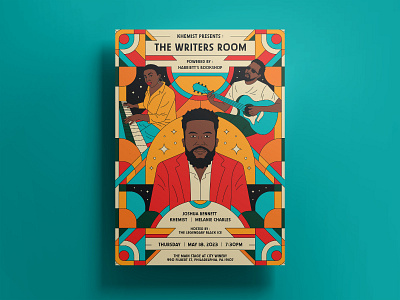 The Writers Room artist branding design flat illustration geometric graphic design illustration line lineart minimal music poster