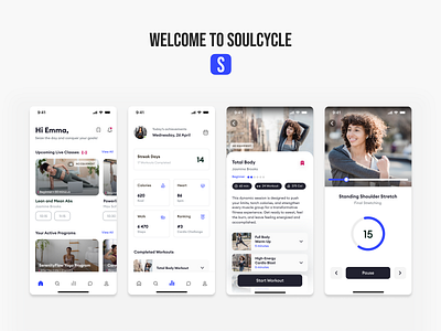 SoulCycle - Fitness App app design fitnessapp interfacedesign mobileapp soulcycle training ui uidesign