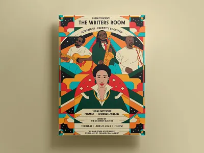 The Writers Room branding geometric illustration line lineart minimal monoline poster