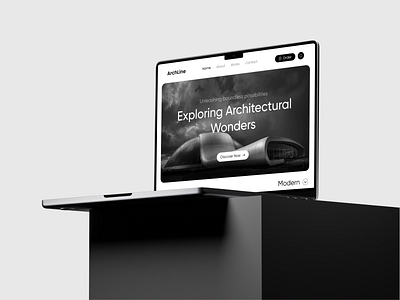 Architecture Website architecture black black and white dark design figma header inspiration landing page light minimal modern ui ux web web design website white