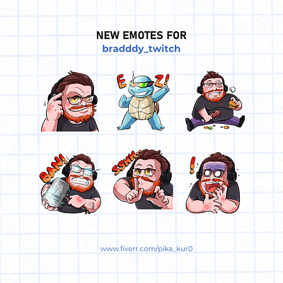 Twitch Emotes chiby cool cute design emotes illustration twitch vector