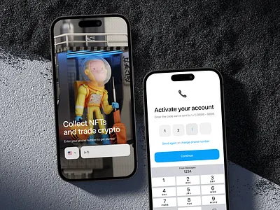 NFT Application - Verify 3d app design metaverse mobile nft nft application nft application design nft design nft marketplace nft mobile signin signup trade ui uiux verify verify mobile