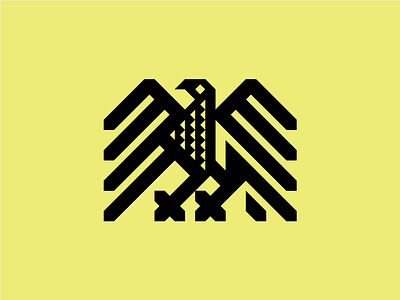 Eagle animal bird eagle geometry heraldic logo mark modern symbol yellow