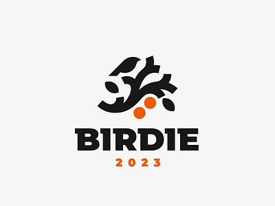Birdie bird branch concept design logo