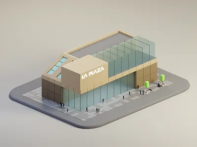 Low-poly Architecture 3d 3d illustration architecture blender building graphic design illustration isometric isometric 3d low poly lowpoly plaza