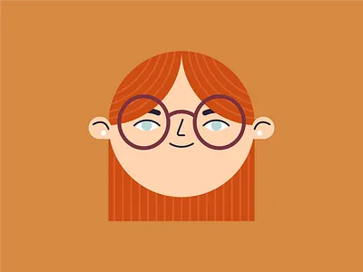 Glass girl character girl glasses illustrator redhead vector