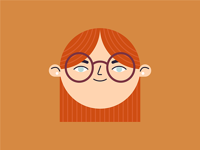 Glass girl character girl glasses illustrator redhead vector