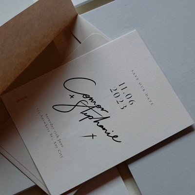 Aesthetic Hand-lettered Invitation branding caligraphy hand lettering save the dates typography wedding invitation wedding invites