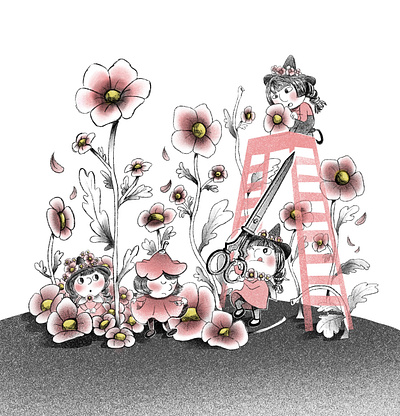the flower garden illustration