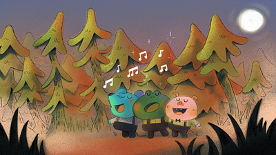 singing in the woods illustration
