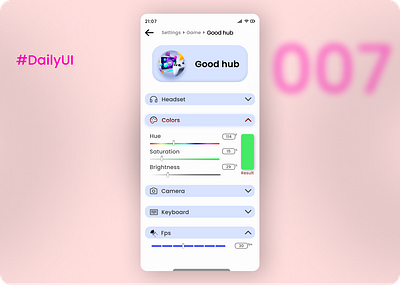 Game setting inter face #dailyUI #007 007 dailyui design figma ui