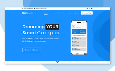 Your campus website hero section design app best application branding design food voucher app human centered design illustration mobile app modern website design ui ux design website design your campus website design