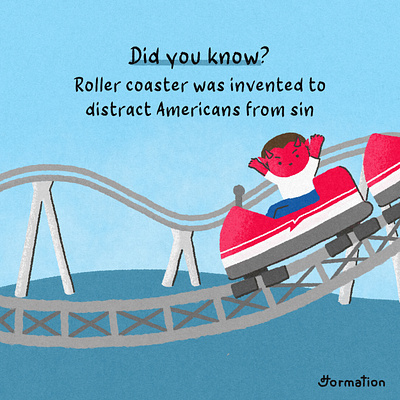 Roller coaster was invented to distract Americans from sin america american did you know digital art digital illustration fact fun fact illustration park roller coaster satan sin