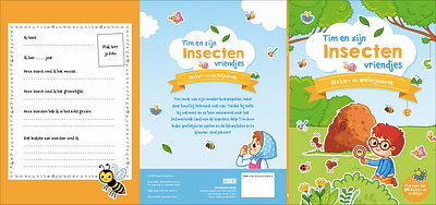 Sticker- en spelletjesboek insecten book design graphic design illustration typography vector