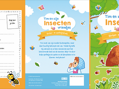 Sticker- en spelletjesboek insecten book design graphic design illustration typography vector