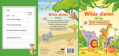 Sticker- en spelletjesboek Afrika book branding design graphic design illustration typography vector