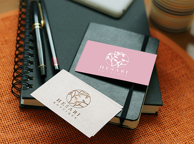 Logo Design branding business card graphic design leaves logo logo design mock up pink