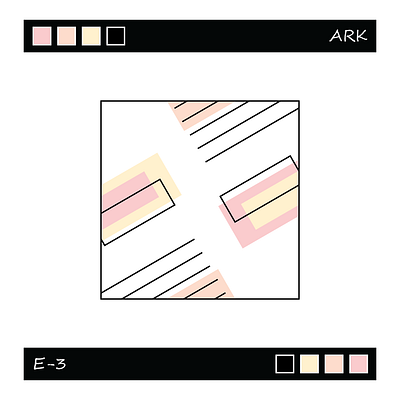 E-3 art design frame geometric illustration line square