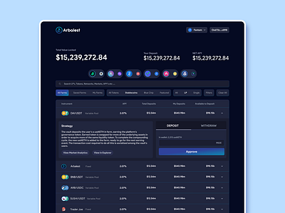 Yield Farming UI UX design bitcoin blockchain cryptocurrency design ui ux web 3
