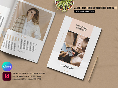 Marketing Strategy Workbook advertising blogger brochure canva ebook marketing strategy media kit template workbook